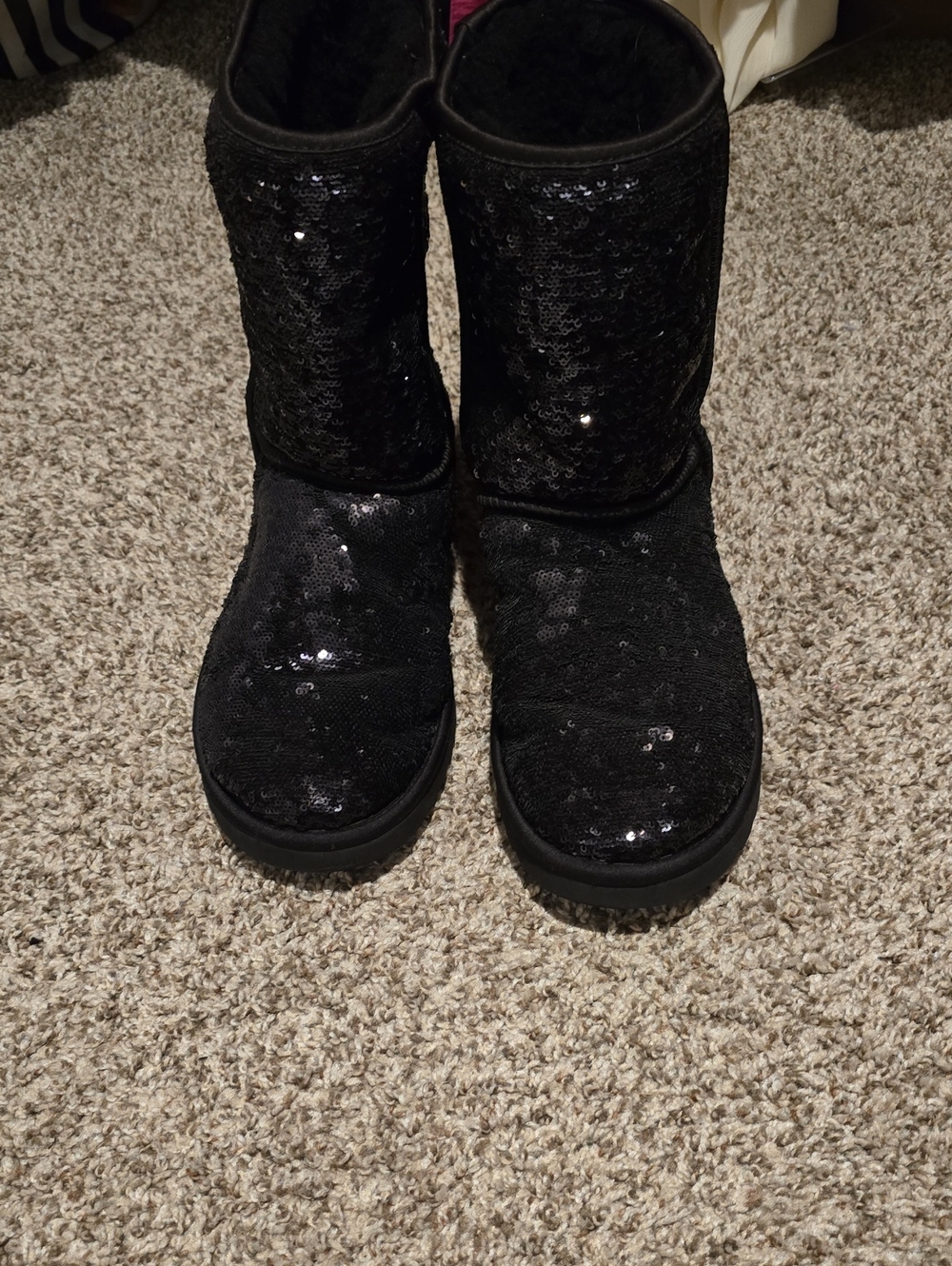 Uggs Black Sequin Cozy Winter Boots - Women's